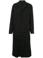 Yohji Yamamoto Oversized Detachable Bottom Coat - Black