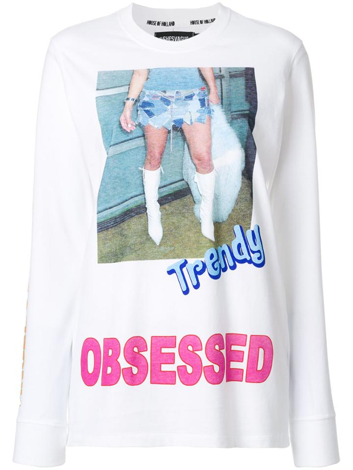 House Of Holland Long-sleeved Print T-shirt - White