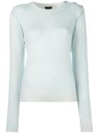 Emporio Armani Round Neck Jumper, Women's, Size: 46, Blue, Cashmere