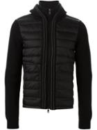 Moncler Padded Panel Cardigan, Men's, Size: Xl, Black, Feather Down/polyamide/wool
