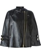 Givenchy Biker Style Cloak, Women's, Size: 36, Black, Calf Leather/viscose