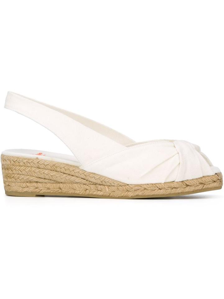 Castañer Dayana Wedge Espadrilles, Women's, Size: 38, White, Rubber/cotton