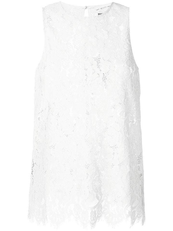 Max & Moi Openwork Lace Vest - White