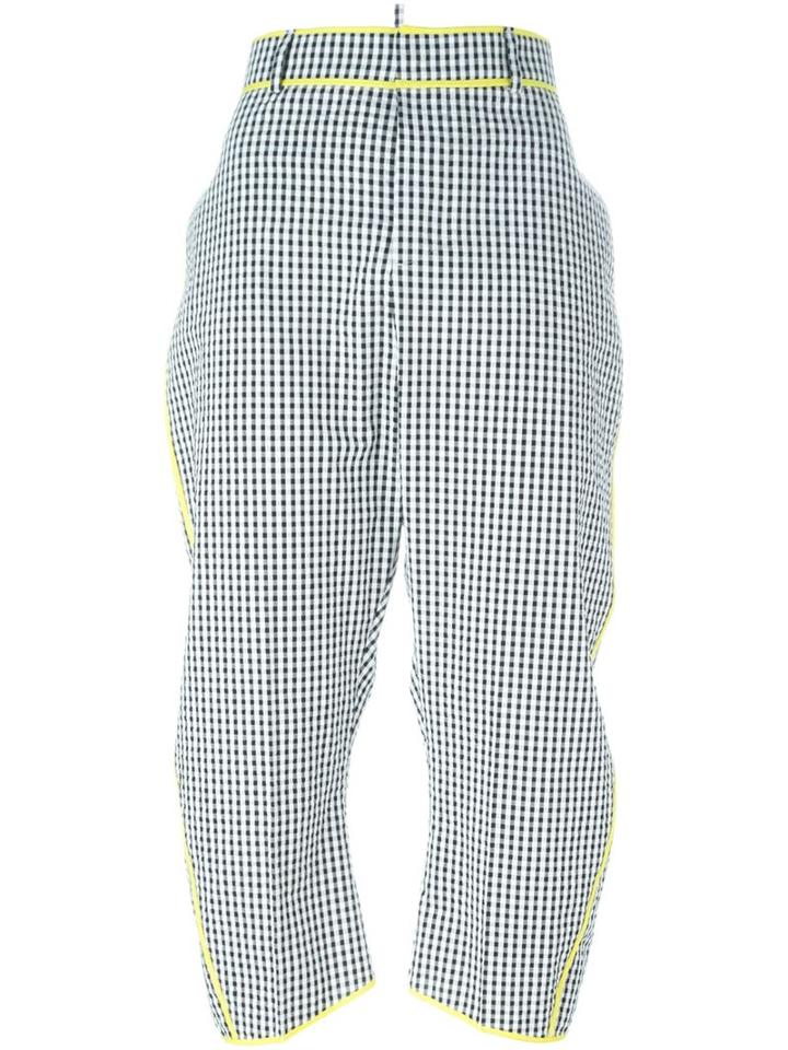 Dsquared2 Gingham Check Cropped Trousers, Women's, Size: 38, Black, Polyester/cotton