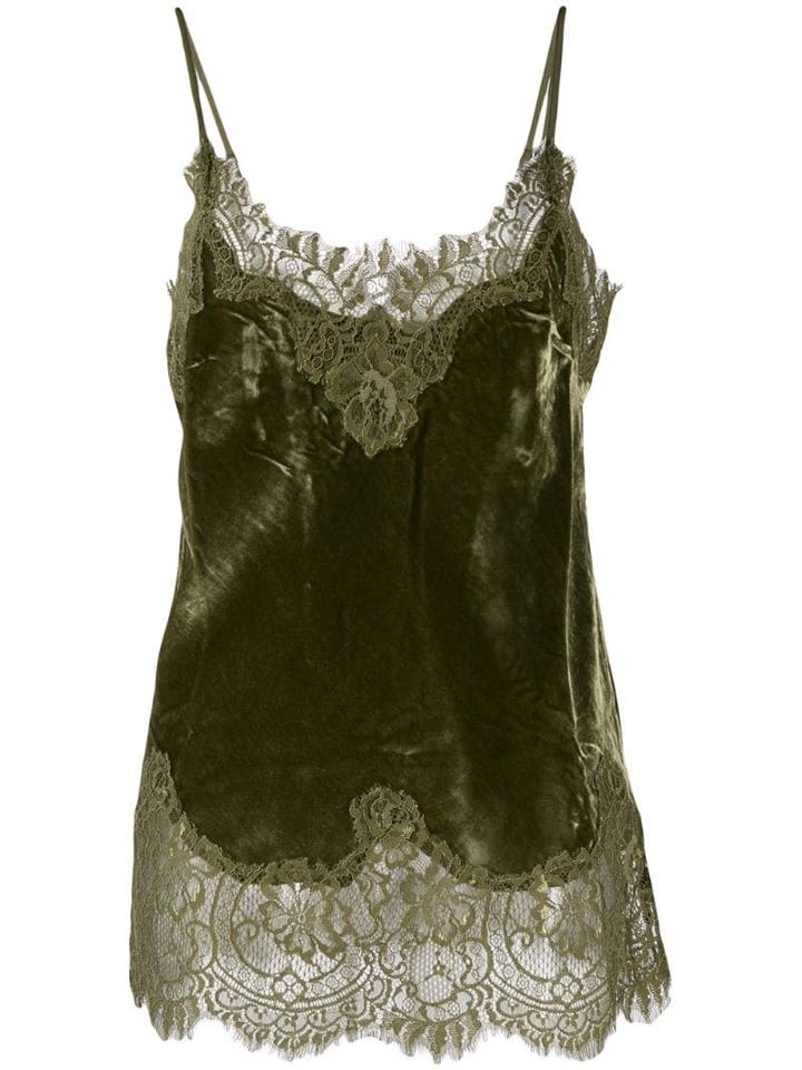 Gold Hawk Sleeveless Lace Detail Top - Green