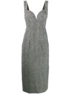Ermanno Scervino Stud-embellished Houndstooth Dress - Silver