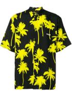 Msgm Palm Tree Print Shirt - Yellow