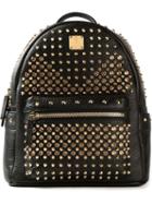 Mcm Studded Backpack, Black, Leather/metal Other