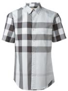 Burberry Brit Checked Shirt, Men's, Size: Xl, Grey, Cotton
