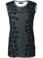 Diesel Animal Print Tank Top, Women's, Size: M, Grey, Polyester/cotton