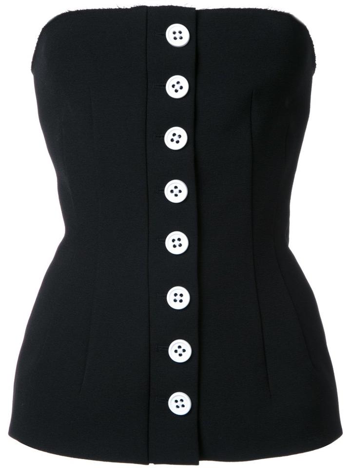 Christopher Esber - Button Down Bodice - Women - Polyester/spandex/elastane - 12, Women's, Black, Polyester/spandex/elastane