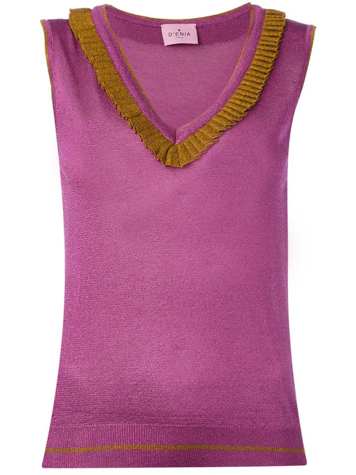 D'enia - Knitted Tank Top - Women - Nylon/polyester/acetate - S, Pink/purple, Nylon/polyester/acetate