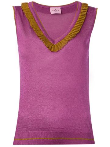 D'enia - Knitted Tank Top - Women - Nylon/polyester/acetate - S, Pink/purple, Nylon/polyester/acetate