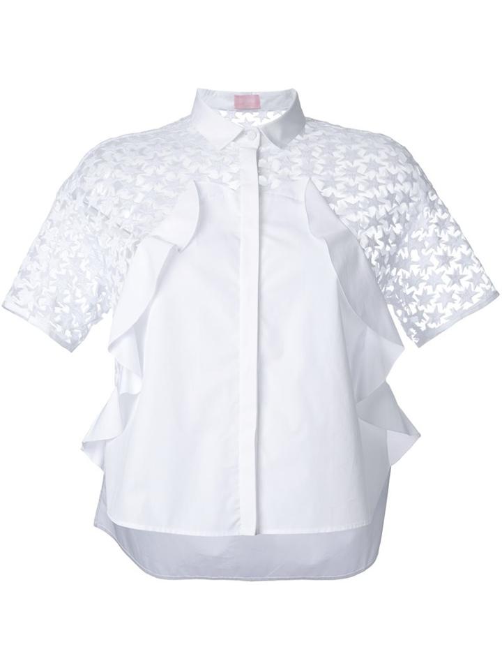 Giamba 'stars' Lace Blouse, Women's, Size: 42, White, Cotton/polyamide/polyester