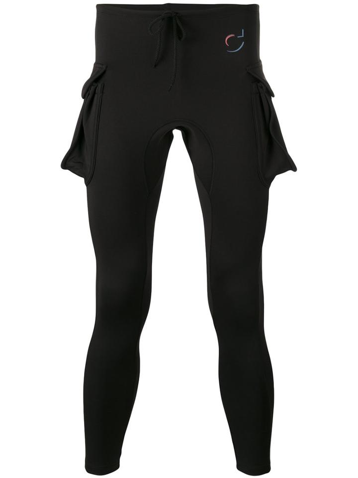 Cottweiler Side Pocket Skinny Trousers, Men's, Size: Large, Black, Polyester