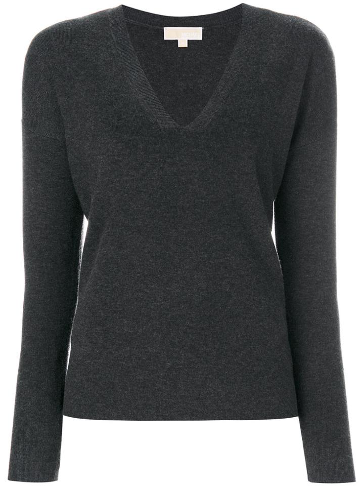 Michael Michael Kors V-neck Jumper - Grey