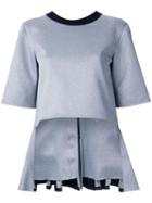Robert Wun Peplum Front Blouse, Women's, Size: 12, Grey, Polyester