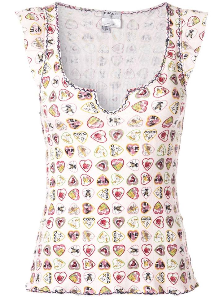 Chanel Vintage Heart Print Top - Pink