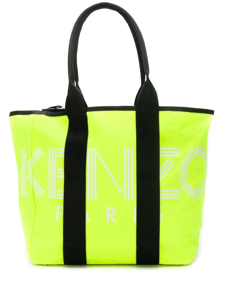 Kenzo Logo Print Tote Bag - Green