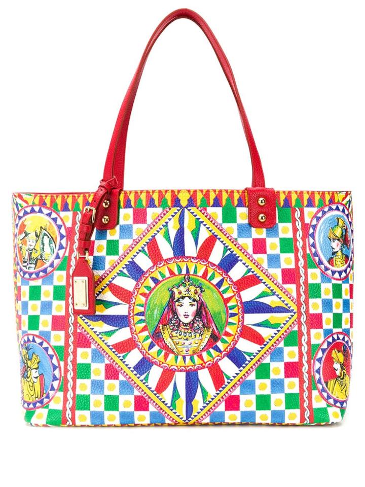 Dolce & Gabbana Sicilian Carretto Beatrice Tote Bag - Red