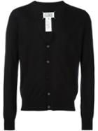Maison Margiela Classic V-neck Cardigan, Men's, Size: Medium, Black, Wool