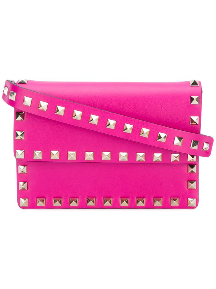 Valentino - Valentino Garavani Rockstud Crossbody Bag - Women - Calf Leather/metal - One Size, Women's, Red, Calf Leather/metal