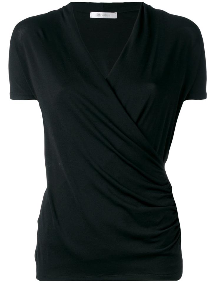 Max Mara - Wrap T-shirt - Women - Polyamide/spandex/elastane/viscose - Xs, Women's, Black, Polyamide/spandex/elastane/viscose