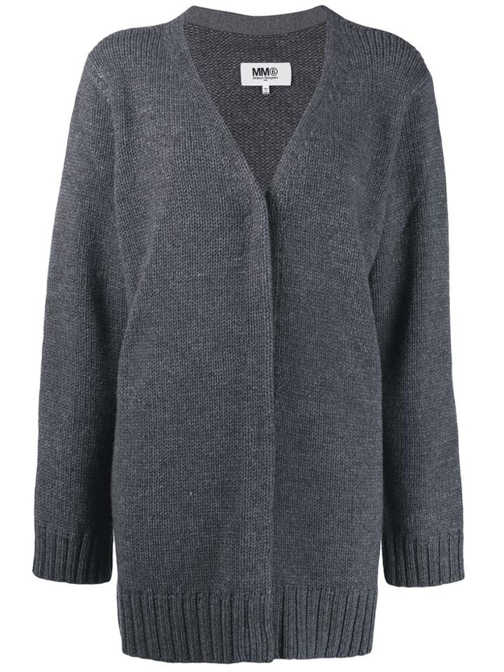 Mm6 Maison Margiela Ribbed Cardigan - Grey