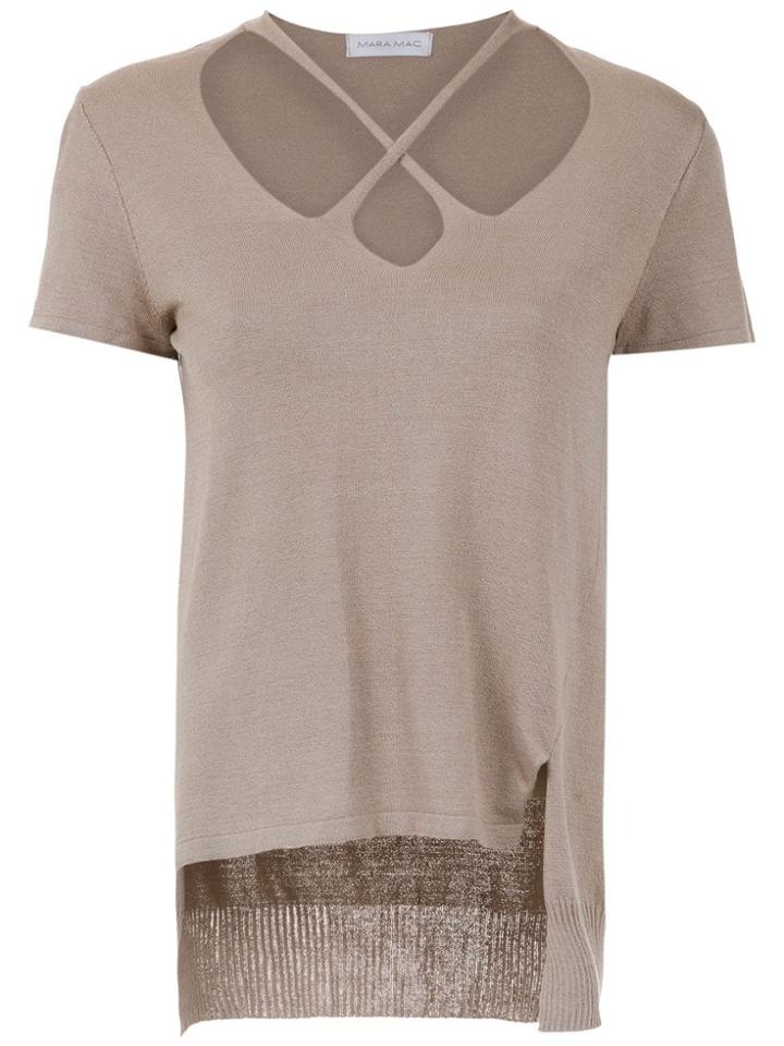 Mara Mac Top With An Open Front - Brown