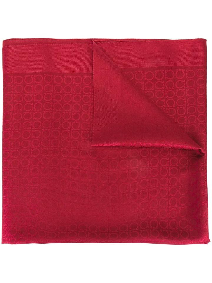 Salvatore Ferragamo Gancini Scarf, Women's, Red, Silk/wool