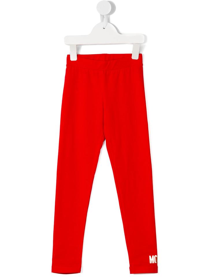 Moschino Kids Logo Print Leggings, Girl's, Size: 8 Yrs, Red