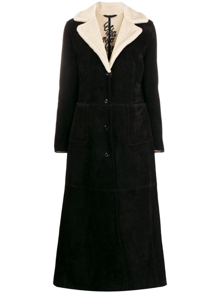 Ermanno Scervino Slim-fit Shearling Coat - Black