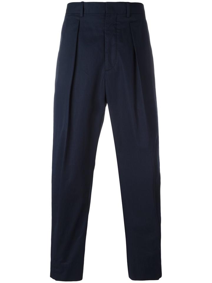 Marni Button Cuff Trousers, Men's, Size: 46, Blue, Cotton