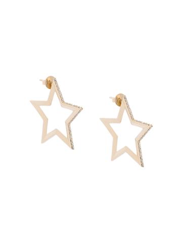 Kwit Jewelry Diamond Star Hoop Earrings - Metallic