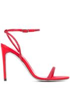 René Caovilla Crystal Embellished Sandals - Red