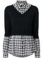 Boutique Moschino Layered Sweater And Gingham Shirt - Black