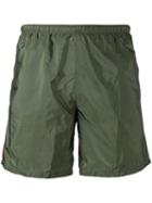 Prada Elasticated Waistband Swim Shorts, Men's, Size: 52, Green, Nylon/polyester