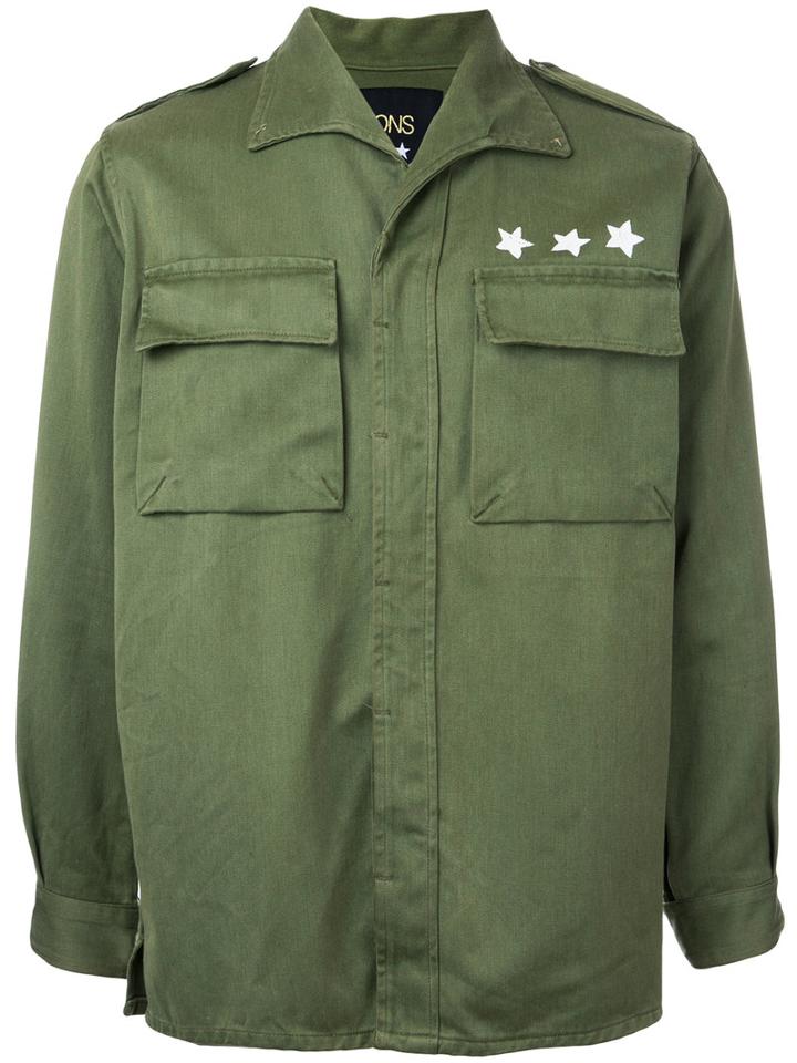 Icons - Cargo Pocket Overshirt - Men - Cotton - L, Green, Cotton