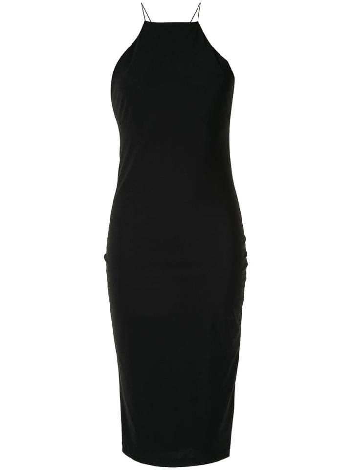 T By Alexander Wang Halterneck Midi Dress - Black
