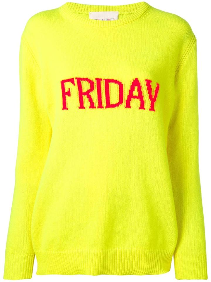 Alberta Ferretti Friday Intarsia Jumper - Yellow