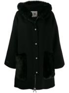 Manzoni 24 Textured Hooded Coat - Black