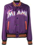 Marcelo Burlon County Of Milan Miami Satin Bomber Jacket - Purple