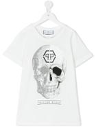 Philipp Plein Kids - Skull Print T-shirt - Kids - Cotton - 6 Yrs, White