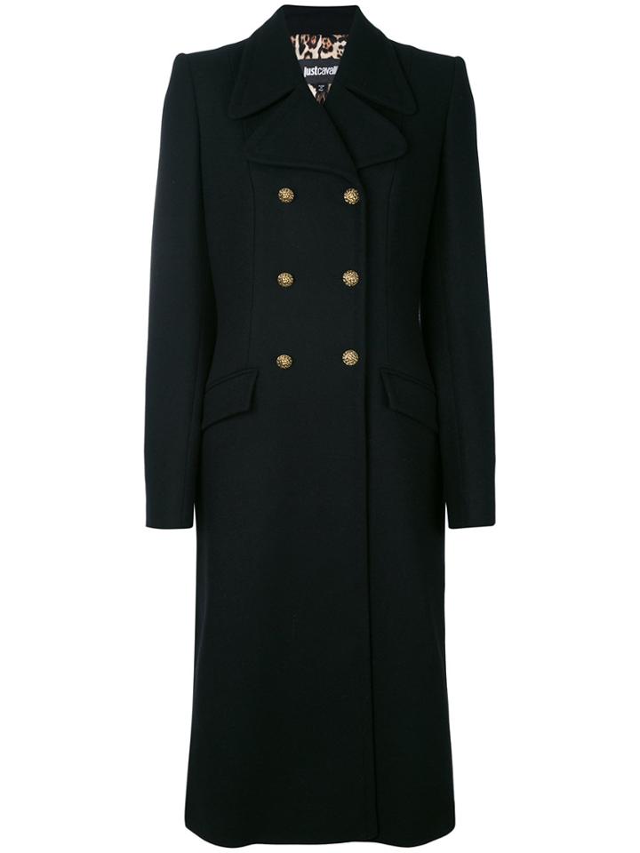 Just Cavalli Double Breasted Coat - Black
