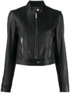 Michael Michael Kors Fitted Leather Jacket - Black