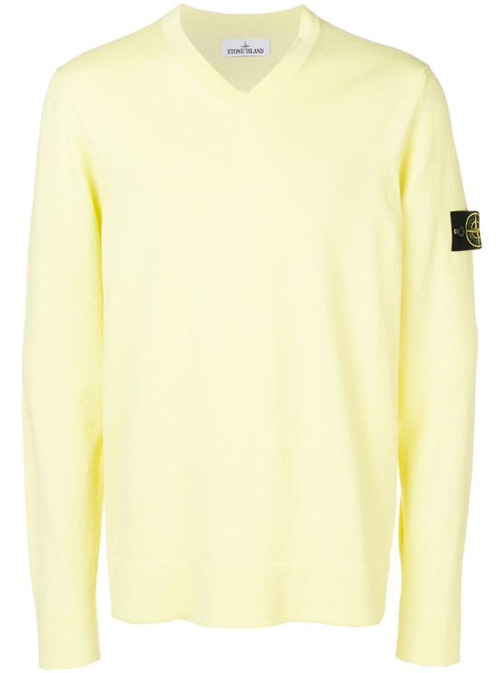 Stone Island V-neck Jumper - Yellow