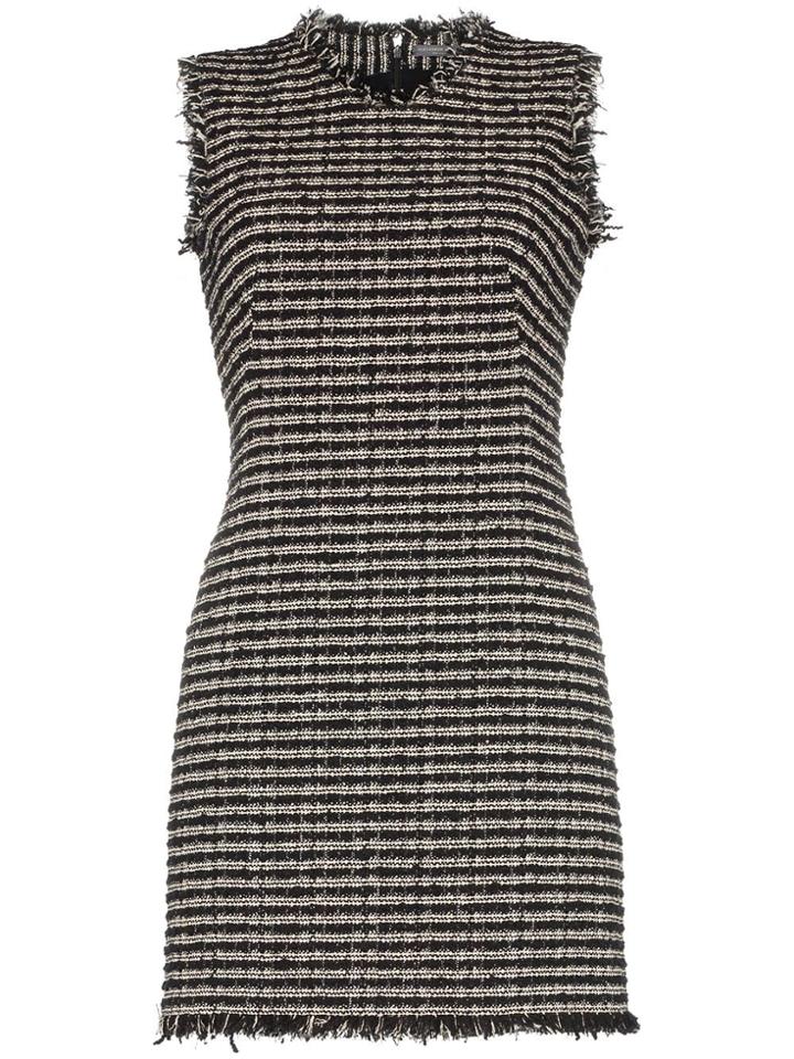 Alexander Mcqueen Sleeveless Textured Frayed Mini Dress - Black