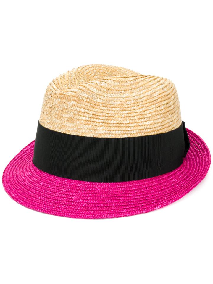Prada Colour Block Trilby - Nude & Neutrals