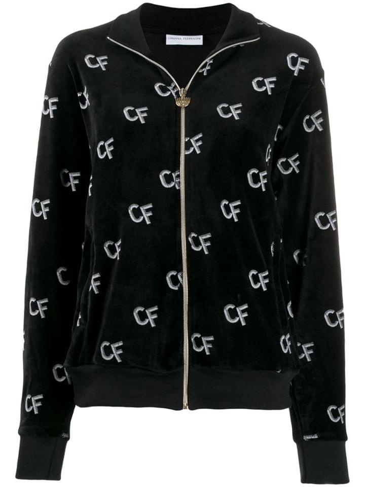 Chiara Ferragni Cf Pattern Zipped Jacket - Black