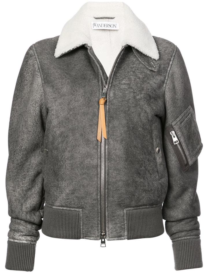 Jw Anderson Zipped Fitted Jacket - Grey